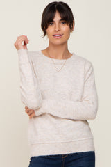 Beige Basic Maternity Sweater