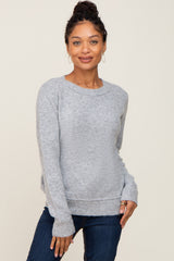 Heather Grey Basic Maternity Sweater