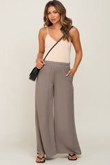 Olive Wide Leg Maternity Pants