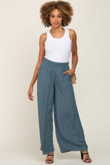 Blue Wide Leg Pants