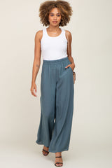 Blue Wide Leg Pants