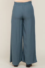 Blue Wide Leg Maternity Pants