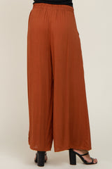 Camel Wide Leg Cropped Pants