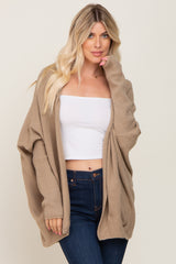 Taupe Dolman Sleeve Cardigan Sweater