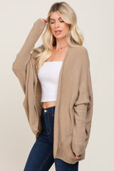 Taupe Dolman Sleeve Cardigan Sweater