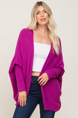 Magenta Dolman Sleeve Maternity Cardigan Sweater