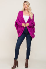 Magenta Dolman Sleeve Cardigan Sweater