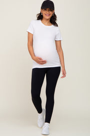 Black Maternity Ribbed Active Leggings