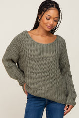 Olive Chunky Knit Sweater