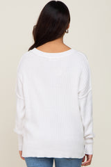 Ivory Ribbed Maternity Sweater