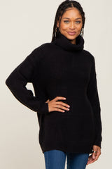 Black Soft Knit Cutout Back Sweater