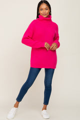 Fuchsia Soft Knit Cutout Back Sweater