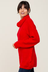 Red Soft Knit Cutout Back Sweater