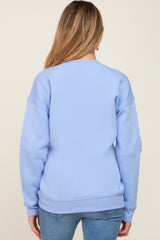 Light Blue Basic Maternity Sweatshirt