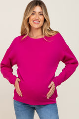 Magenta Basic Maternity Sweatshirt