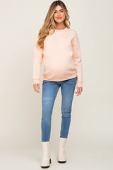 Peach Basic Maternity Sweatshirt