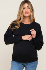 Black Basic Maternity Sweatshirt