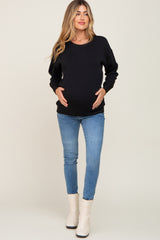 Black Basic Maternity Sweatshirt