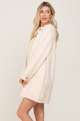 Cream Collared Button Front Sweater Dress