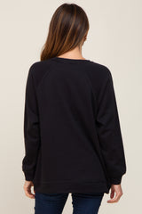 Black Pullover Basic Sweatshirt