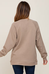 Taupe Pullover Basic Sweatshirt