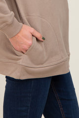 Taupe Pullover Basic Sweatshirt