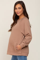 Mocha Pullover Basic Maternity Sweatshirt