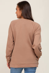 Mocha Pullover Basic Maternity Sweatshirt