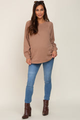 Mocha Pullover Basic Maternity Sweatshirt