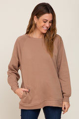 Mocha Pullover Basic Maternity Sweatshirt