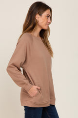 Mocha Pullover Basic Sweatshirt