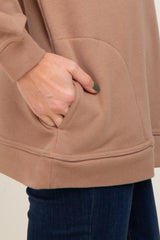 Mocha Pullover Basic Sweatshirt