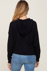 Black Knit Maternity Hooded Long Sleeve Top