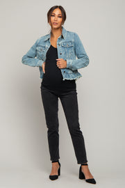 Black Vintage Wash Maternity Skinny Jeans