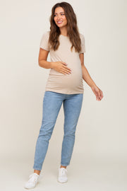 Light Blue Vintage Wash Maternity Skinny Jeans