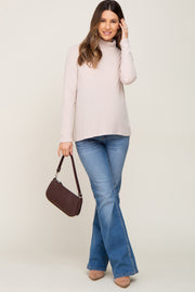 Blue Basic Flared Leg Maternity Jeans