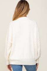 Ivory Ribbed Knit Long Sleeve Maternity Sweater