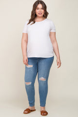 Blue Distressed Maternity Plus Skinny Jeans