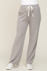 Grey Wide Leg Drawstring Maternity Lounge Pants