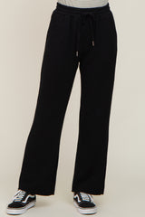 Black Wide Leg Drawstring Lounge Pants