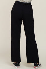 Black Wide Leg Drawstring Lounge Pants