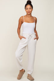 Ivory Paper Bag Waist Joggers