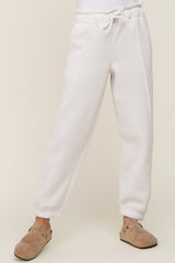 Ivory Paper Bag Waist Joggers