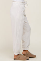 Ivory Paper Bag Waist Joggers