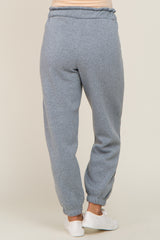 Heather Grey Paper Bag Waist Maternity Joggers