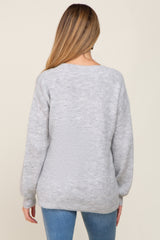 Heather Grey Soft V-Neck Maternity Sweater