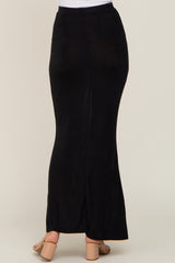 Black Stretch Knit Maxi Skirt