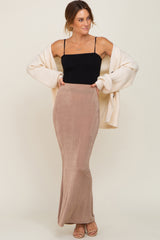 Mocha Stretch Knit Maternity Maxi Skirt