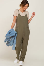 Olive Front Pocket Jumpsuit