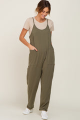 Olive Front Pocket Jumpsuit